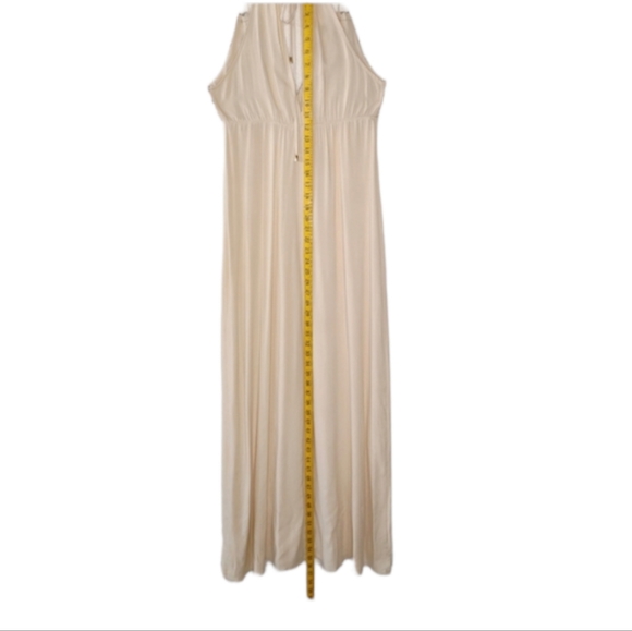 Spirit Hyw Maxi Dress Sz M Beige  Sleeveless Side Slit - Picture 10 of 13
